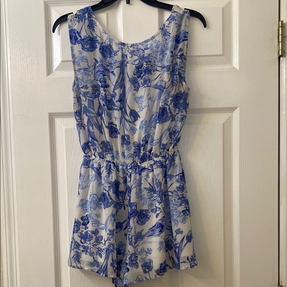 Blue Floral Romper